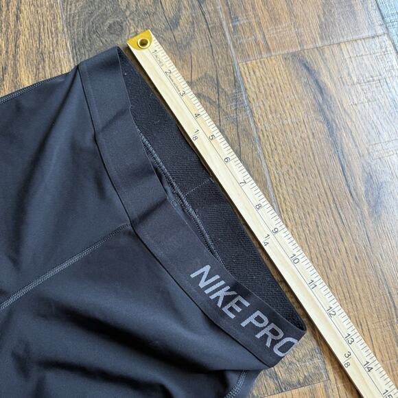 Nike Pro Dri-FIT Leggings Women’s M Black Cropped Graphic Logo Workout - Picture 5 of 5